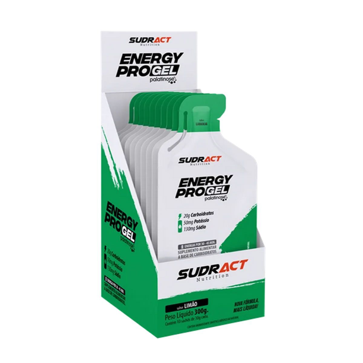 Energy Pro Gel - 10 Sach�s de 30g Lim�o - Sudract Nutrition