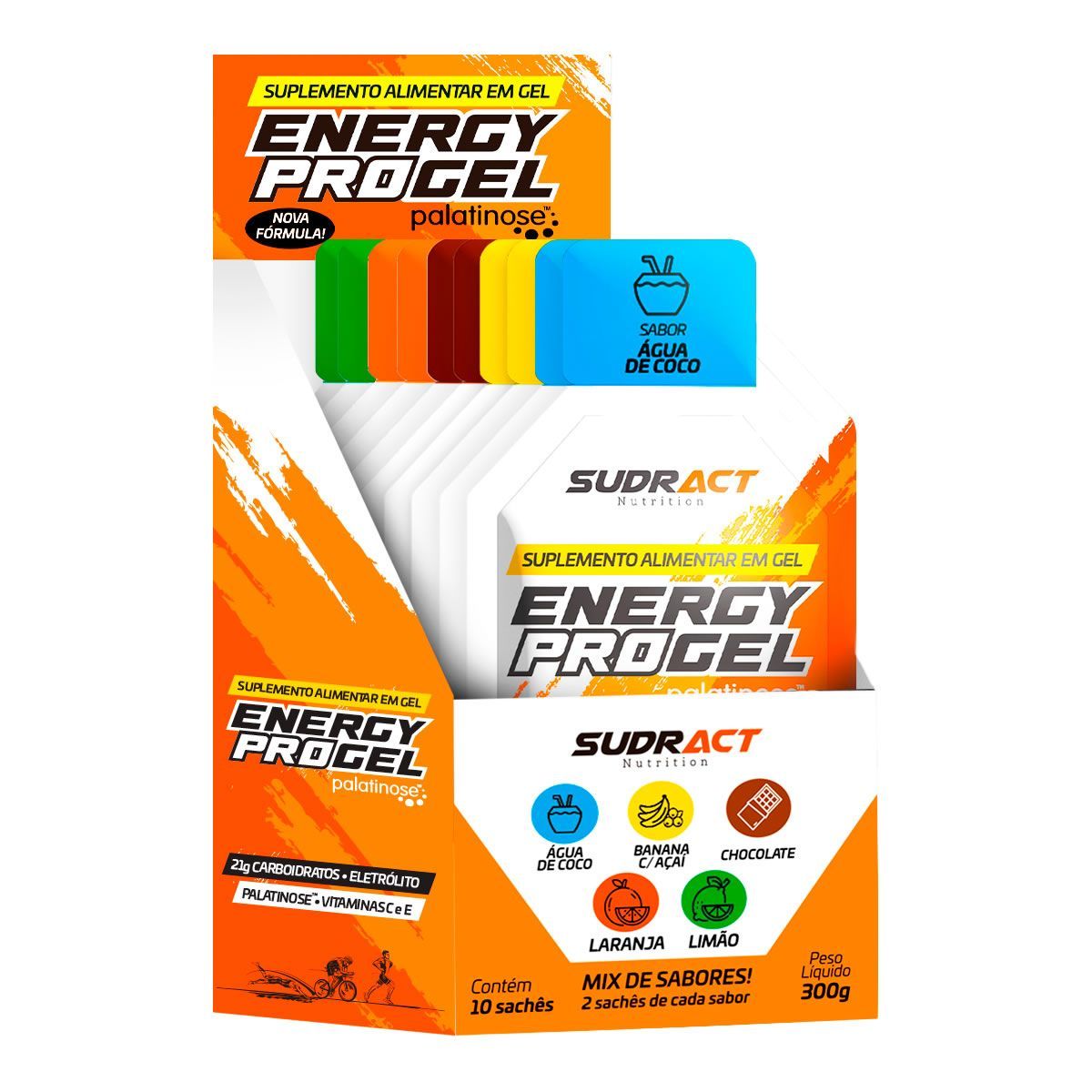 Energy Pro Gel - 10 Sach�s de 30g Sabores Sortidos - Sudract Nutrition