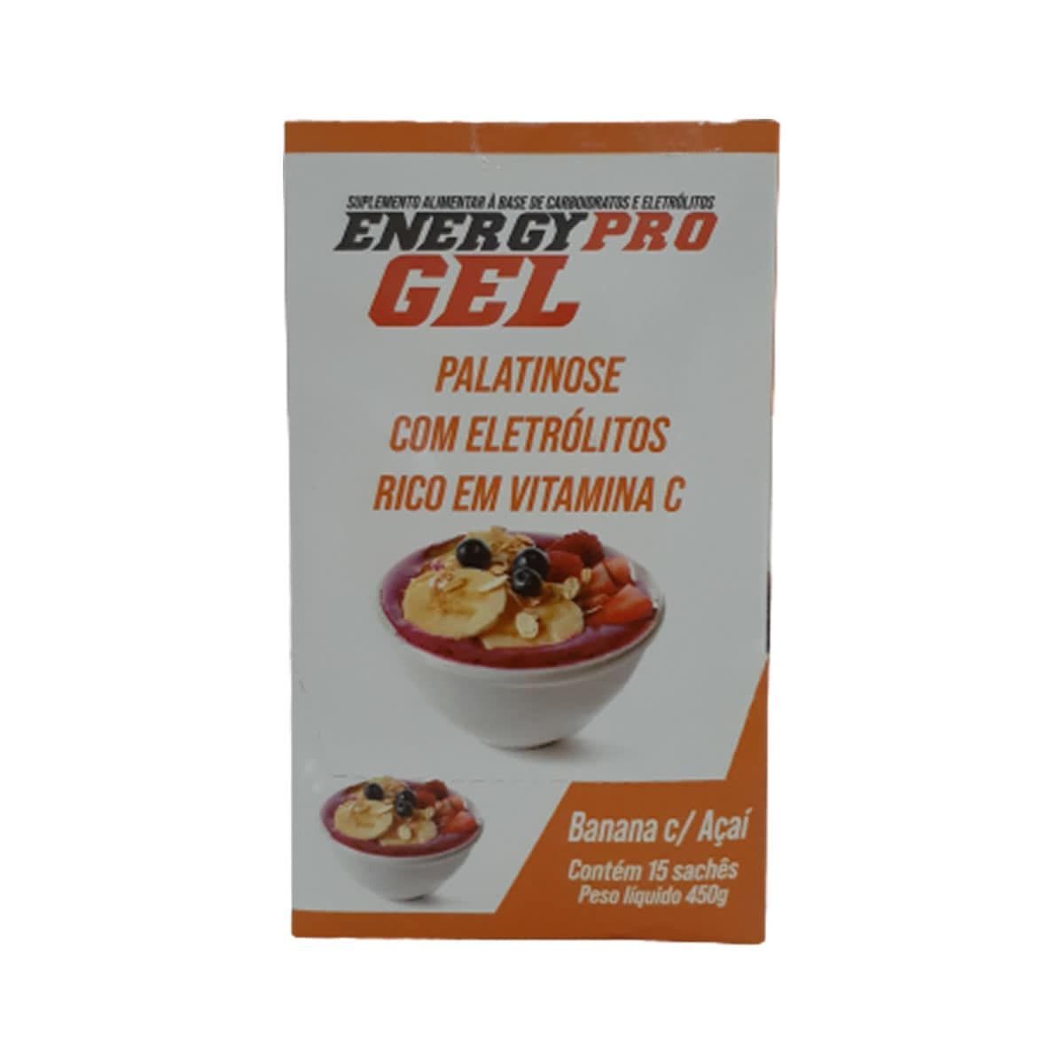Energy Pro Gel - 15 sach�s de 30g Banana com A�a� - Sudract Nutrition*** Data Venc. 08/10/2021