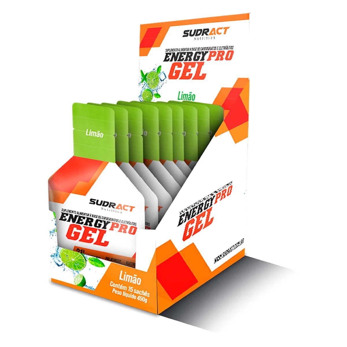 Energy Pro Gel - 15 sach�s de 30g  Lim�o - Sudract Nutrition