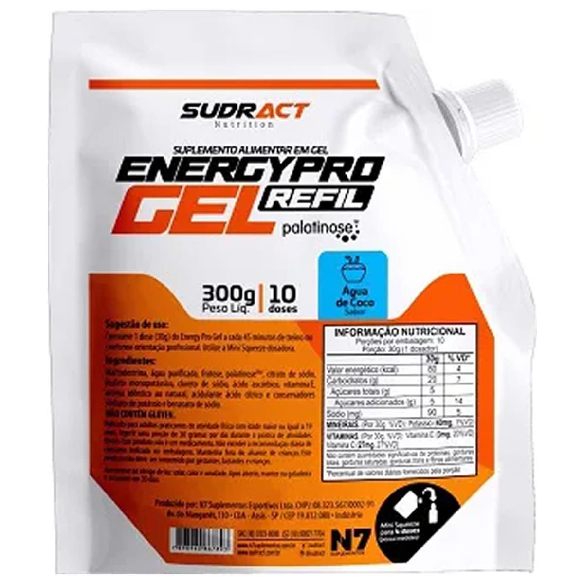 Energy Pro Gel - 300g �gua de Coco - Sudract Nutrition