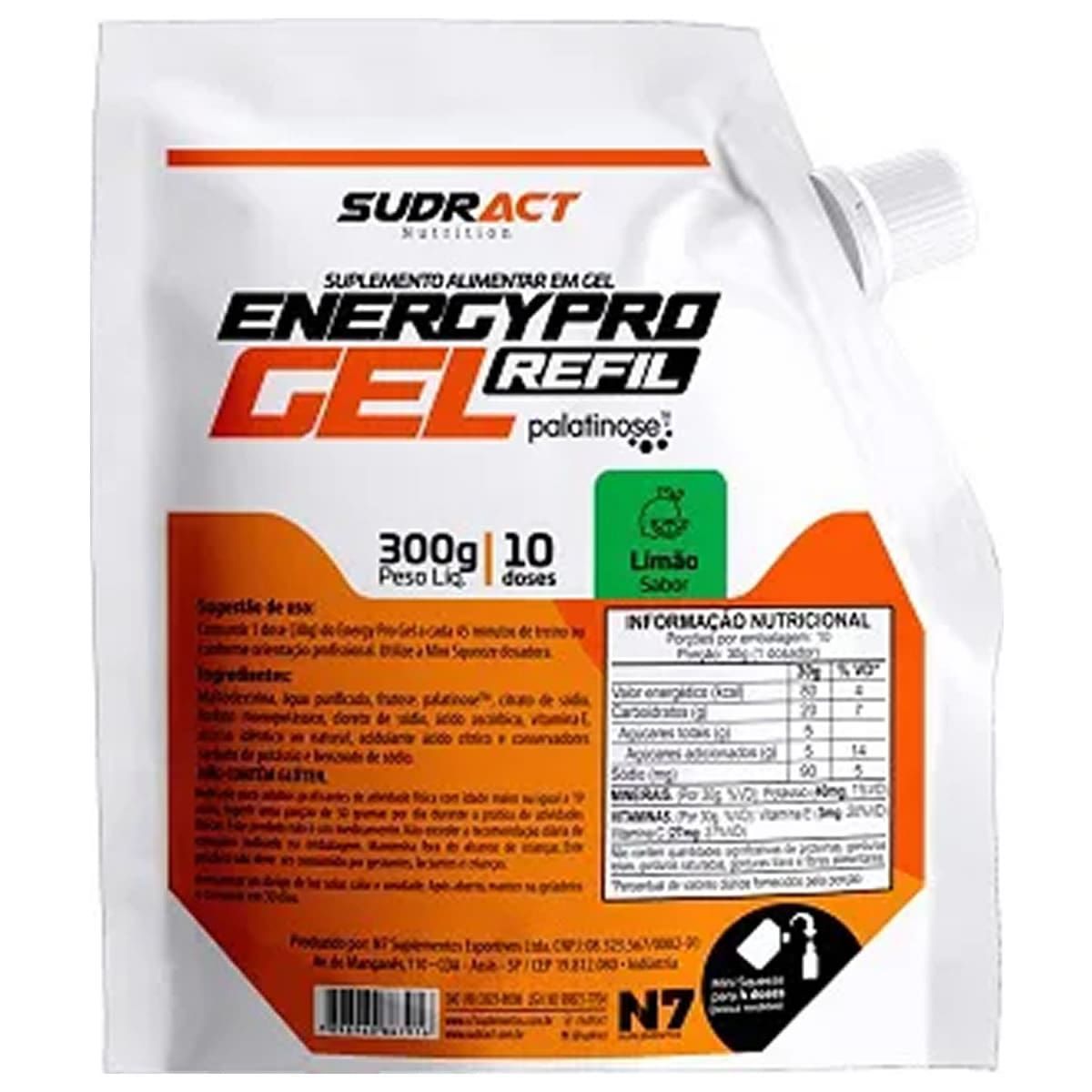 Energy Pro Gel - 300g Lim�o - Sudract Nutrition*** Data Venc. 31/08/2024