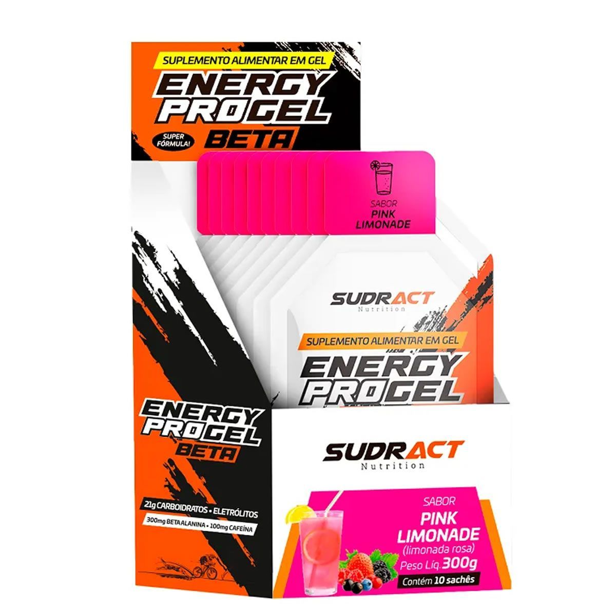 Energy Pro Gel Beta - 10 Sach�s 30g Pink Limonade � Sudract Nutrition	