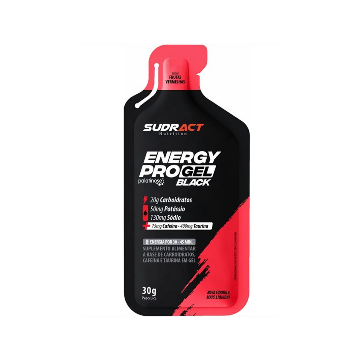 Energy Pro Gel Black - 1 Sach� 30g Frutas Vermelhas - Sudract Nutrition