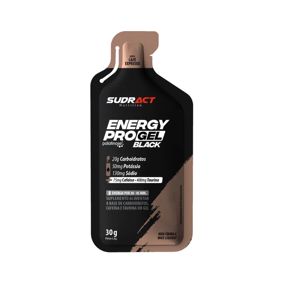 Energy Pro Gel Black - 1 sach� de 30g Caf� Expresso - Sudract Nutrition