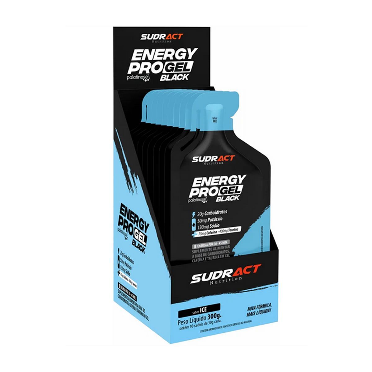 Energy Pro Gel Black - 10 Sach�s 30g Ice - Sudract Nutrition