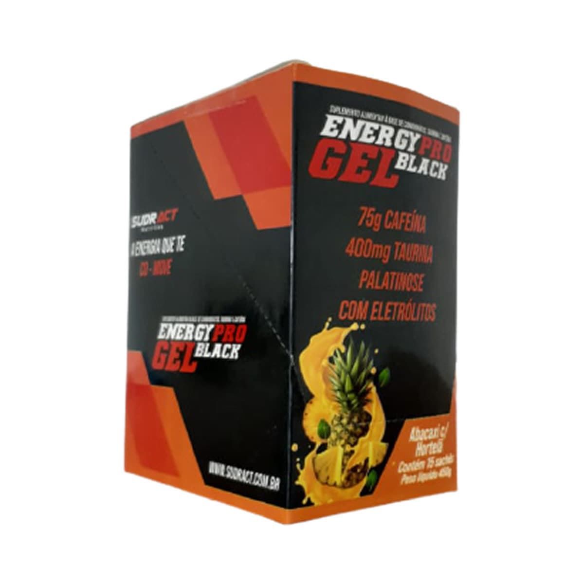 Energy Pro Gel Black - 15 Sach�s 30g Abacaxi com Hortel� - Sudract*** Data Venc. 24/11/2022