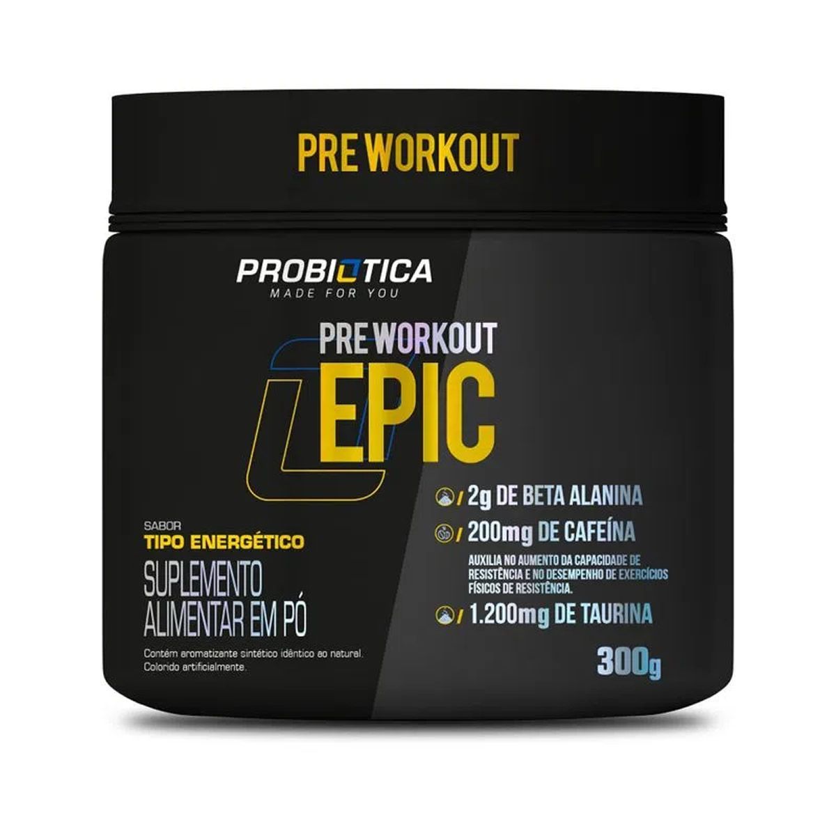 Epic Pr� Workout - 300g Tipo Energ�tico - Probi�tica*** Data Venc. 22/02/2023