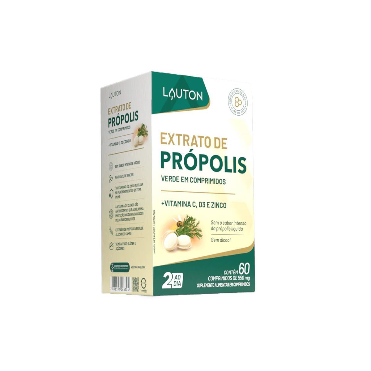 Extrato de Pr�polis Verde Liofilizado - 60 C�psulas - Lauton Nutrition
