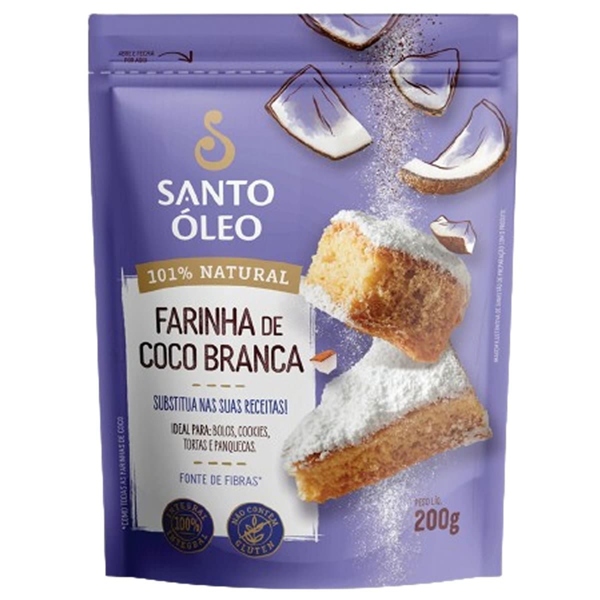 Farinha de Coco Branca - 200g - Santo �leo*** Data Venc. 04/01/2025