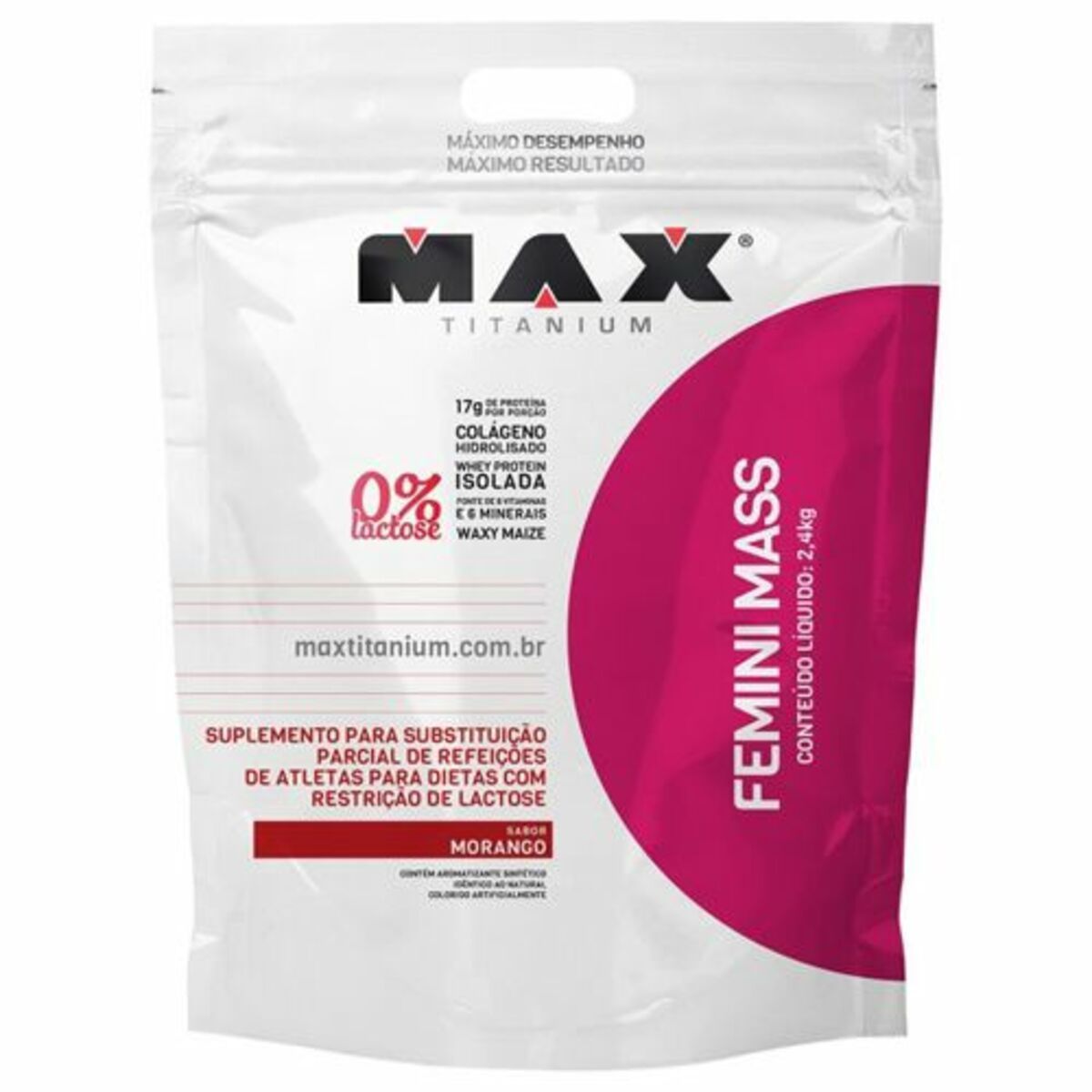 Femini Mass - 2400g Morango - Max Titanium