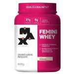 Femini Whey - 600g Sabor Baunilha + Coqueteleira 600ml Preta - Max Titanium