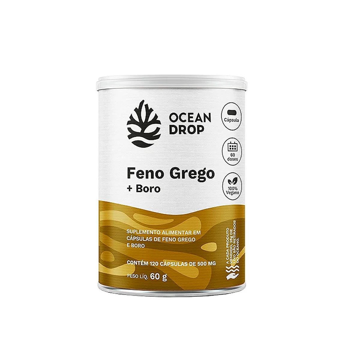 Feno Grego + Boro - 120 C�psulas - Ocean Drop