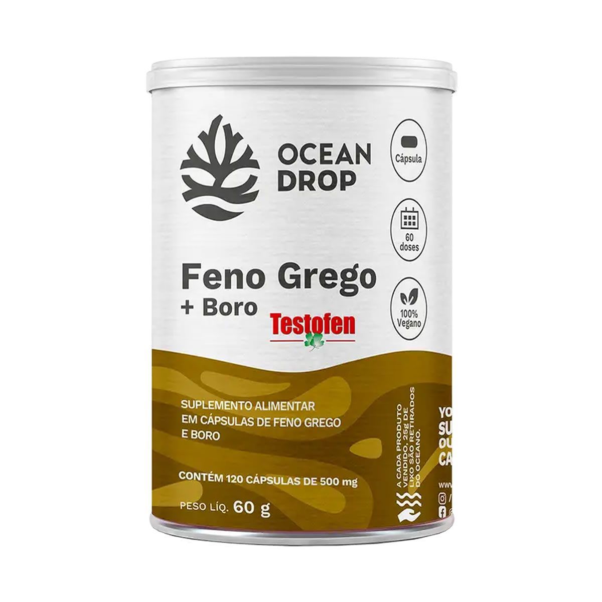 Feno Grego+Boro Testofen - 120 C�psulas 500mg - Ocean Drop