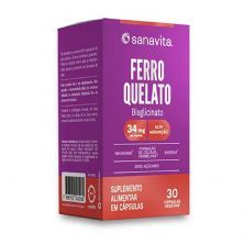 Ferro Quelato Bisglicinato - 30 C�psulas Vegetais - Sanavita