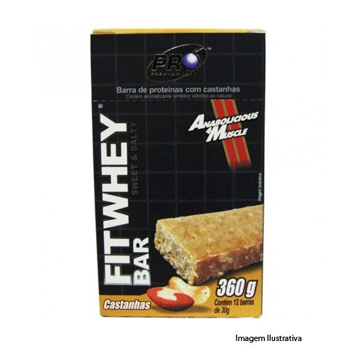 Fit Whey Bar - 12 Unidades - 30g - Sabor Castanha - Probi�tica