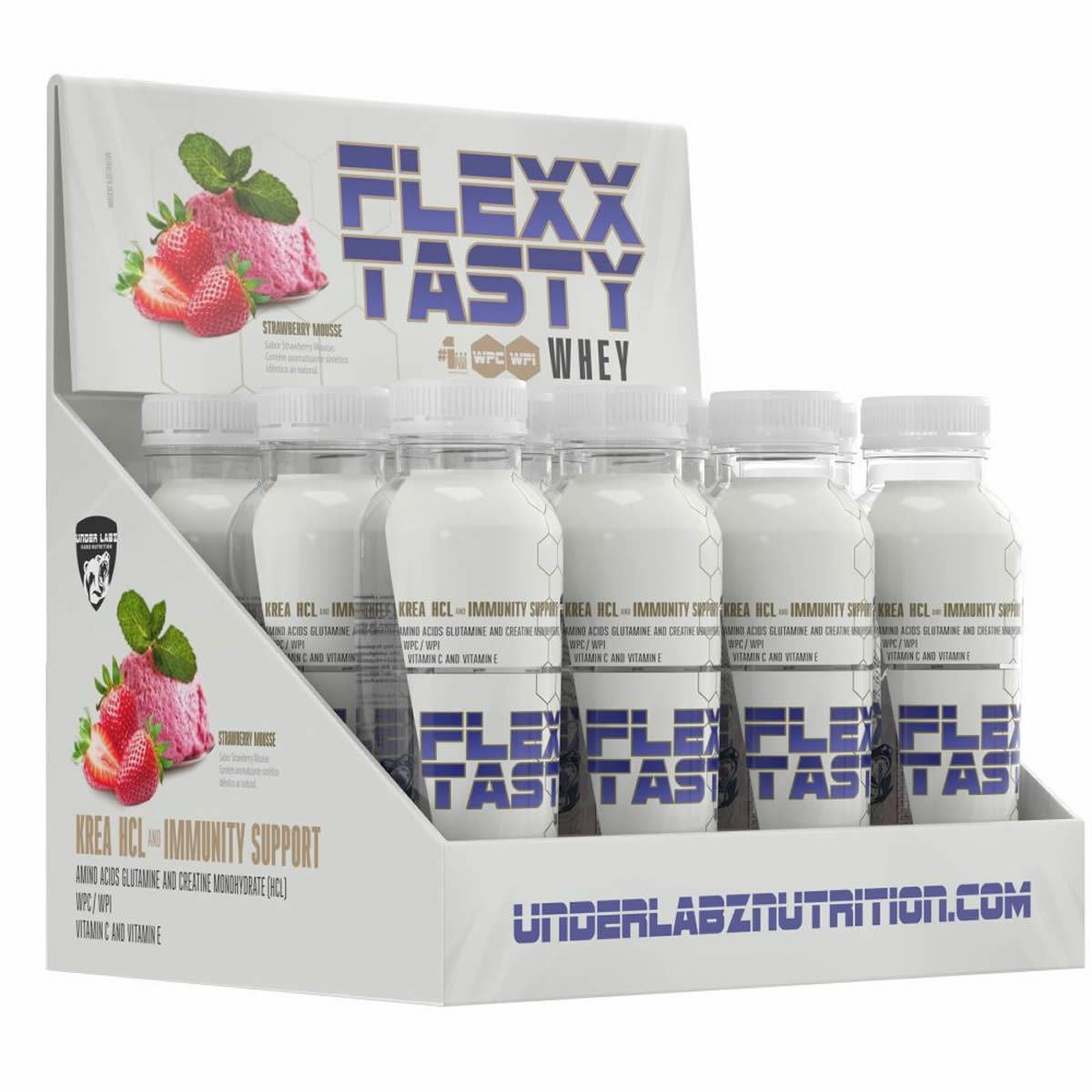 Flexx Tasty - 12 Unidades 32g Strawberry Mousse - Under Labz