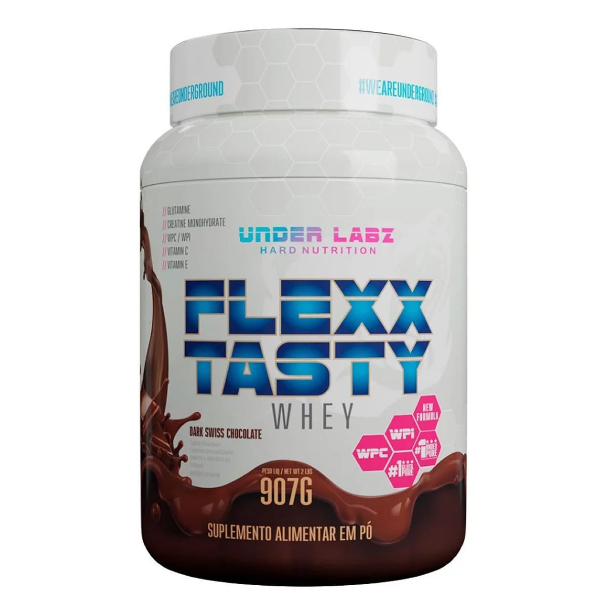 Flexx Tasty Whey 907g - Dark Swiss Chocolate - Under Labz