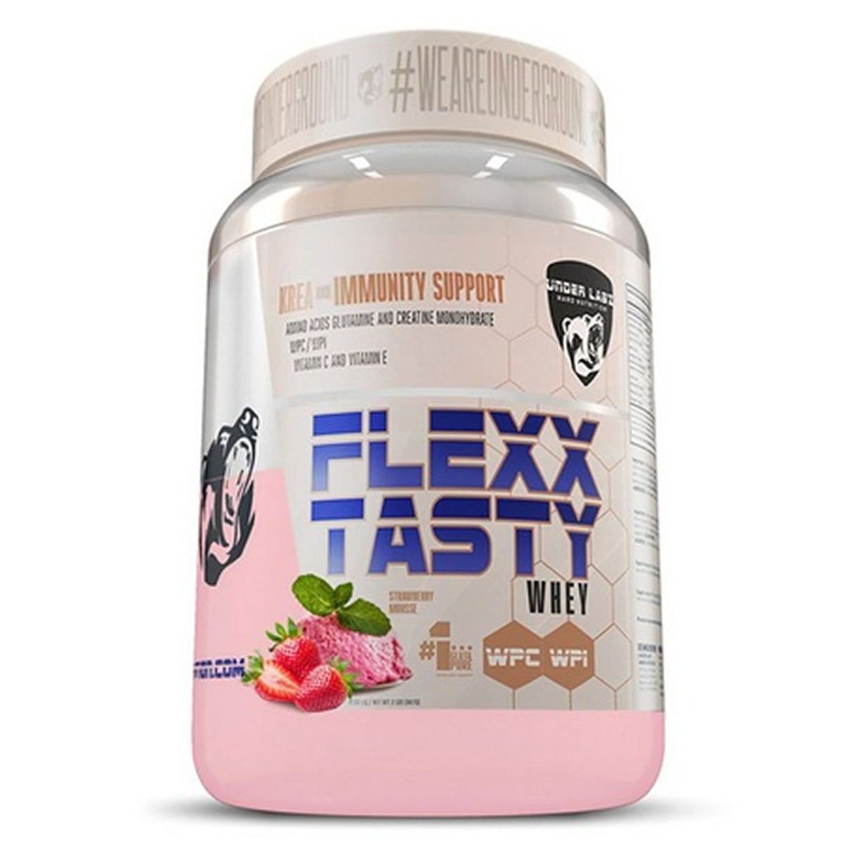 Flexx Tasty Whey 907g -  Strawberry Mousse - Under Labz