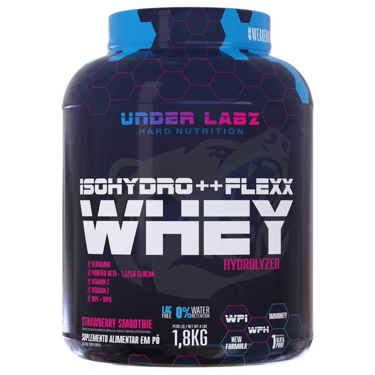 Flexx Whey Isohydro++ - 1800g Strawberry Smoothie - Under Labz