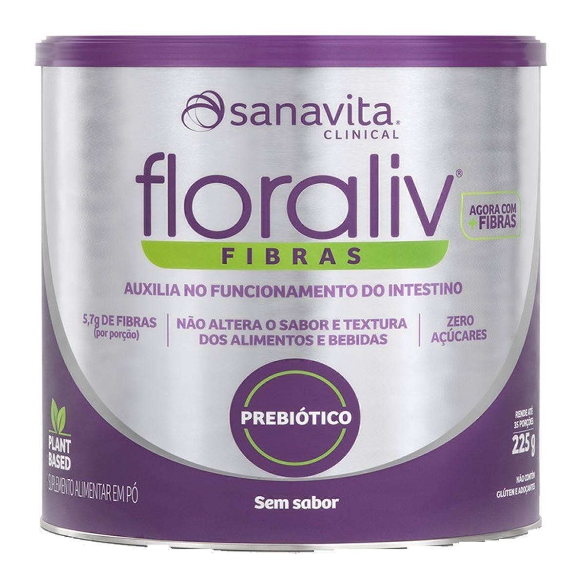 Floraliv Fibras - 225g Sem Sabor - Sanavita