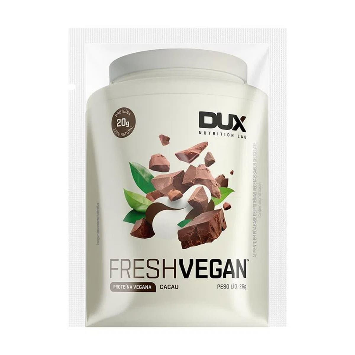 Fresh Vegan - 1 Sach� de 26g Cacau - Dux Nutrition*** Data Venc. 30/07/2024