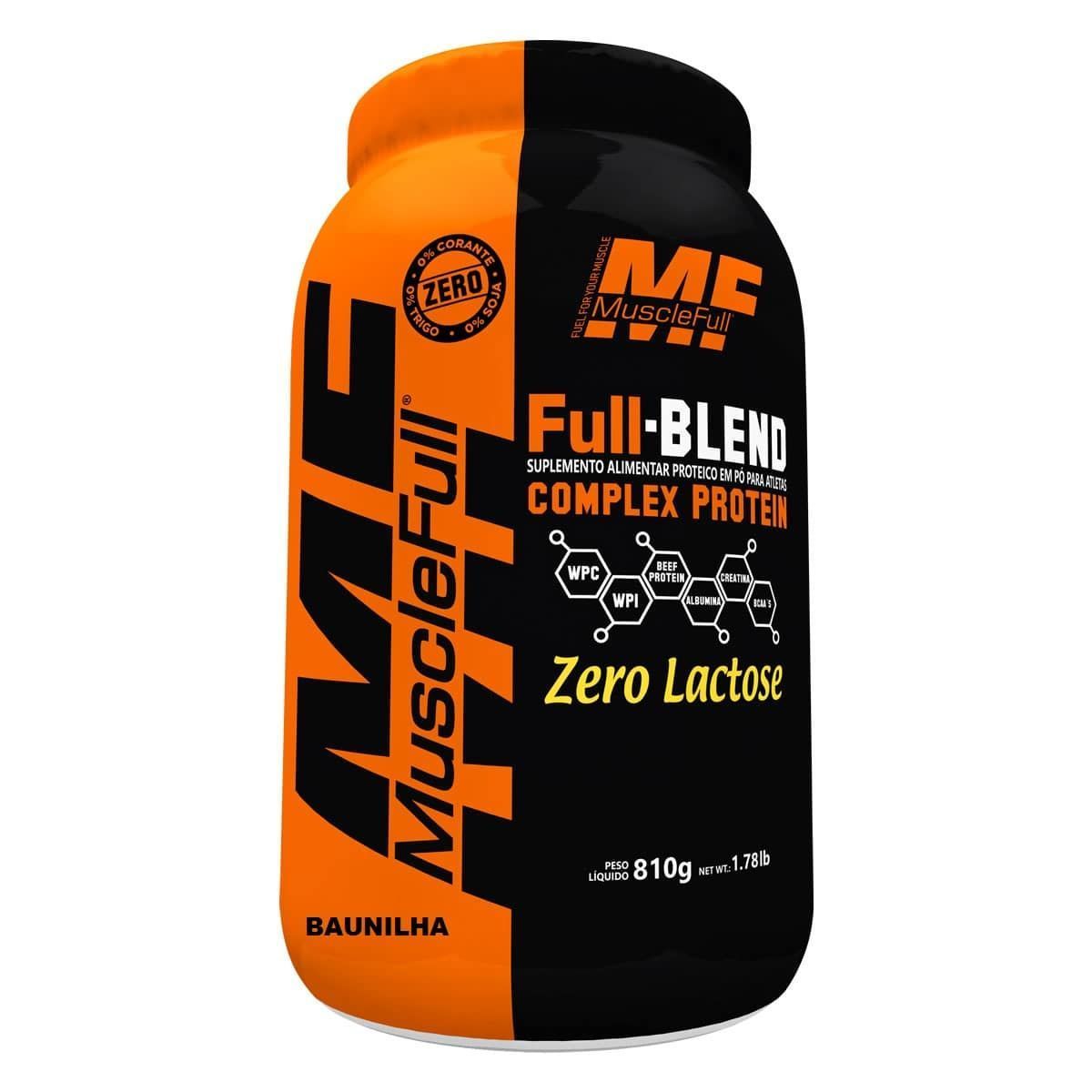Full Blend Complex Protein Zero Lactose - 810g Baunilha - Muscle Full