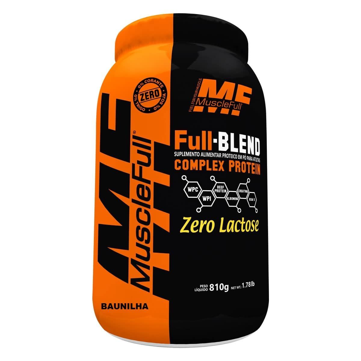 Full Blend Zero Lactose - 810g Baunilha - Muscle Full*** Data Venc. 30/6/23