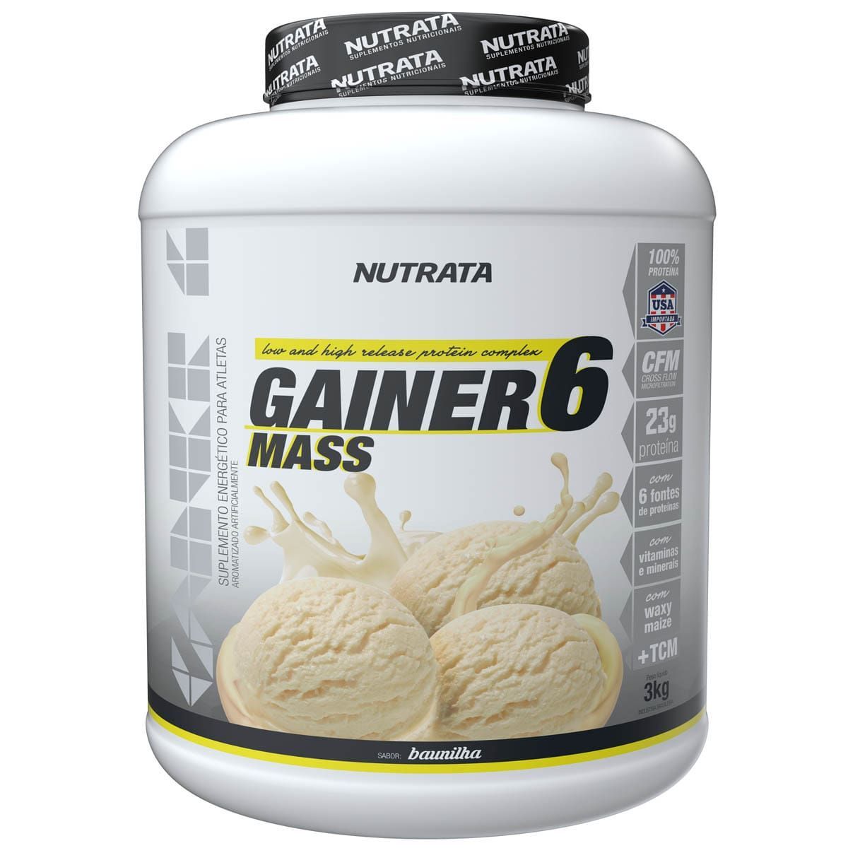 Gainer 6 Mass - 3000g Baunilha - Nutrata