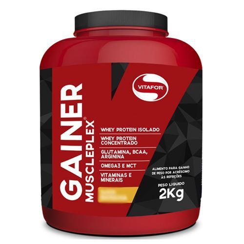 Gainer Muscleplex - Morango 2000g - Vitafor