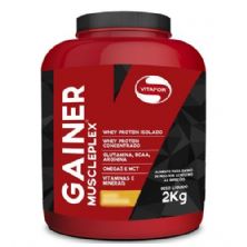 Gainer Muscleplex - Morango 2000g - Vitafor