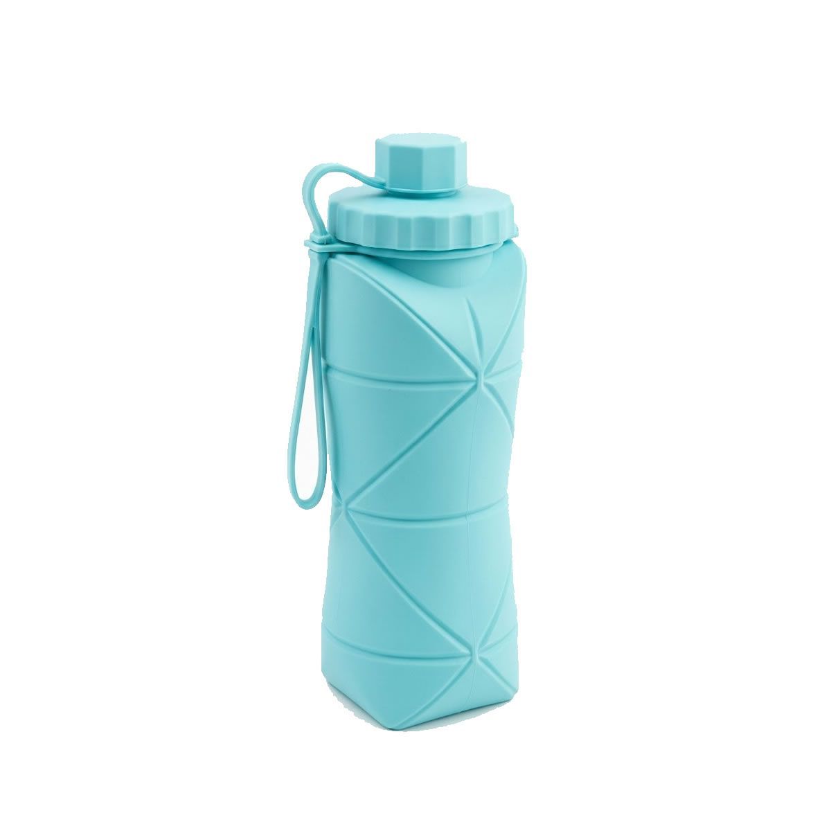 Garrafa Dobr�vel Silicone - 600ml Azul - Equaliv