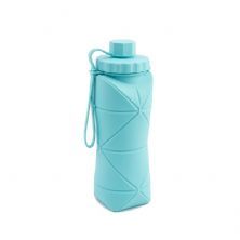 Garrafa Dobr�vel Silicone - 600ml Azul - Equaliv