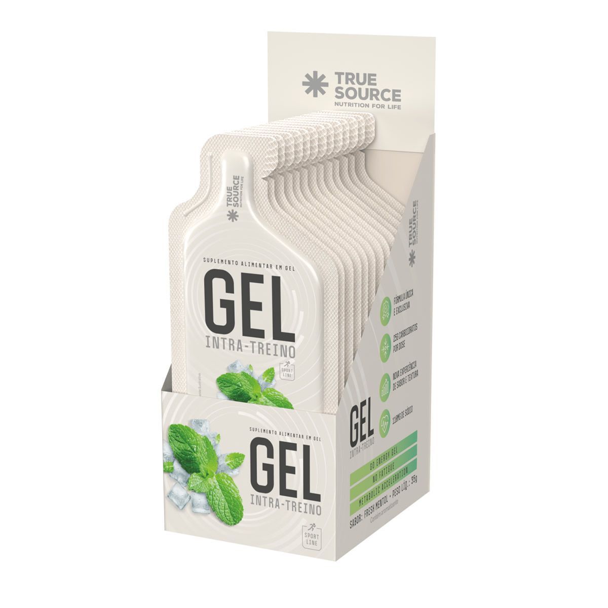 Gel Intra Treino - 10 Sach�s 35g Fresh Mentol - True Source