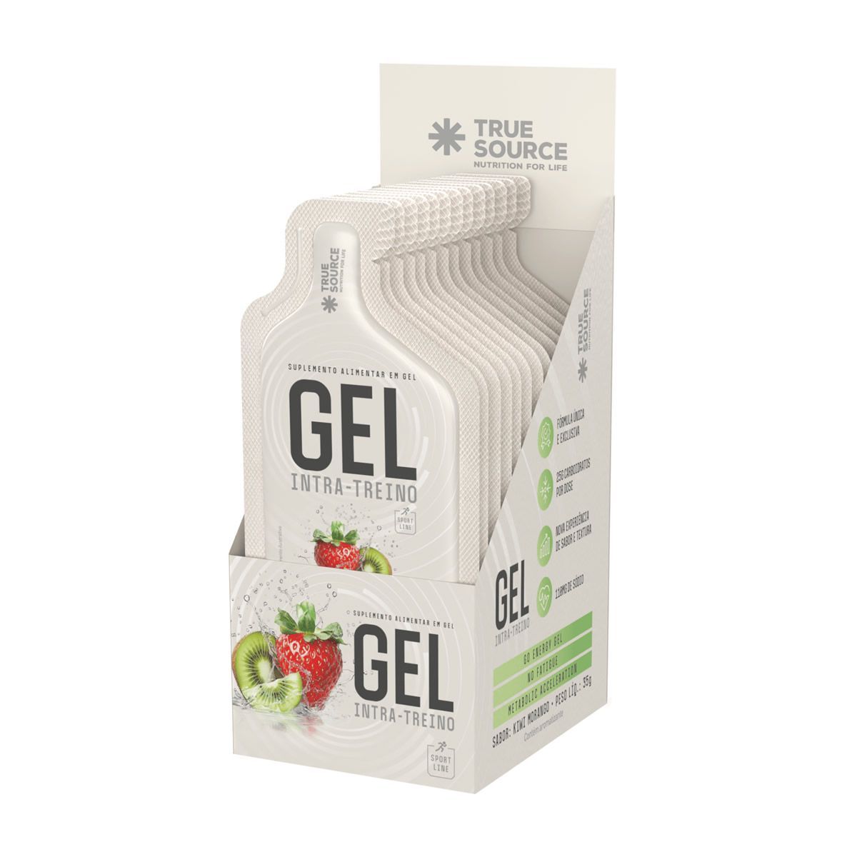 Gel Intra Treino -  10 Sach�s 35g Kiwi Com Morango - True Source