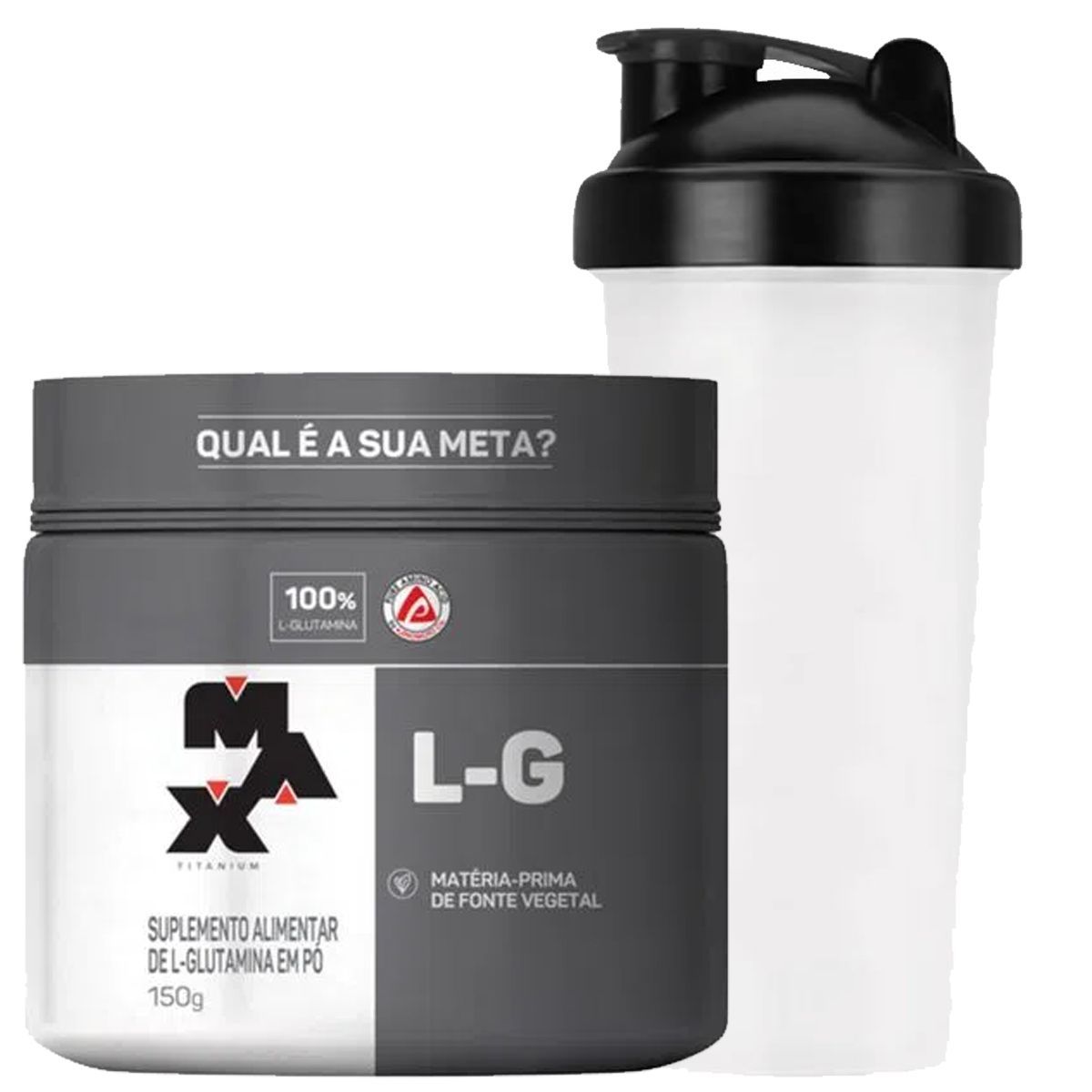 Glutamina L-G - 150g + Coqueteleira 600ml  - Max Titanium