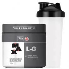 Glutamina L-G - 150g + Coqueteleira 600ml  - Max Titanium