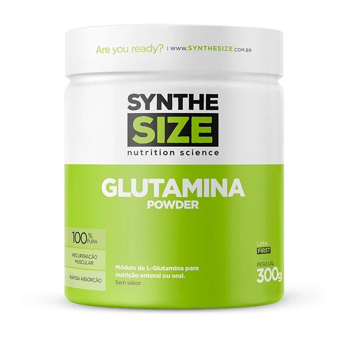 Glutamina Powder - 300g Sem Sabor - Synthesize *** LACRE ROMPIDO *** Data Venc. 30/01/2025