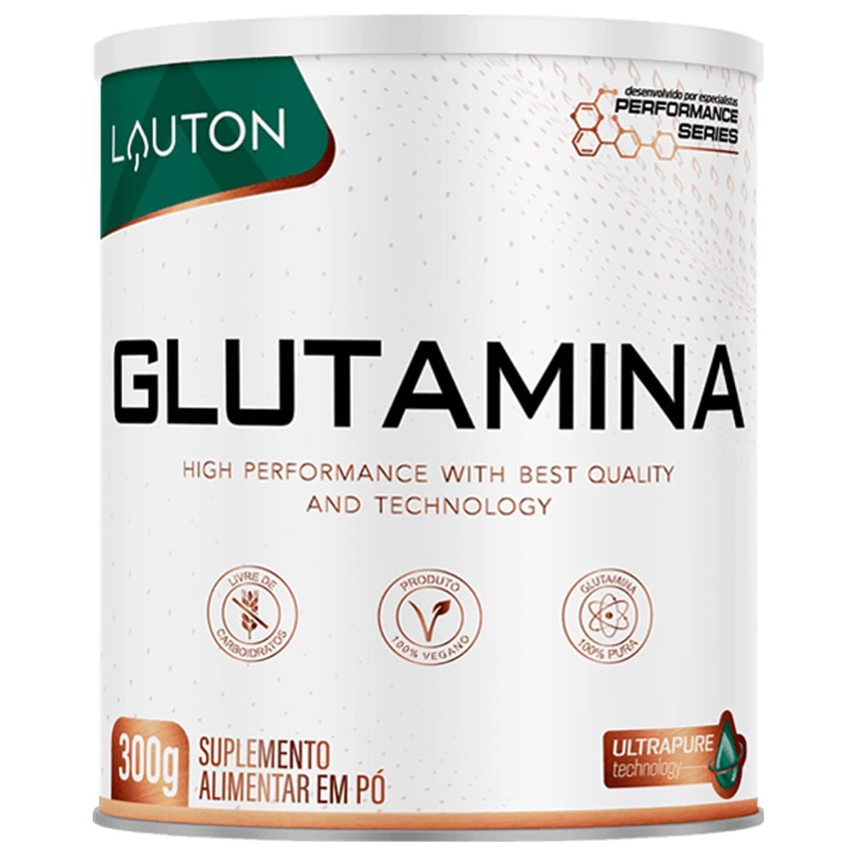 Glutamina Ultrapure - 300g Sem Sabor - Lauton Nutrition