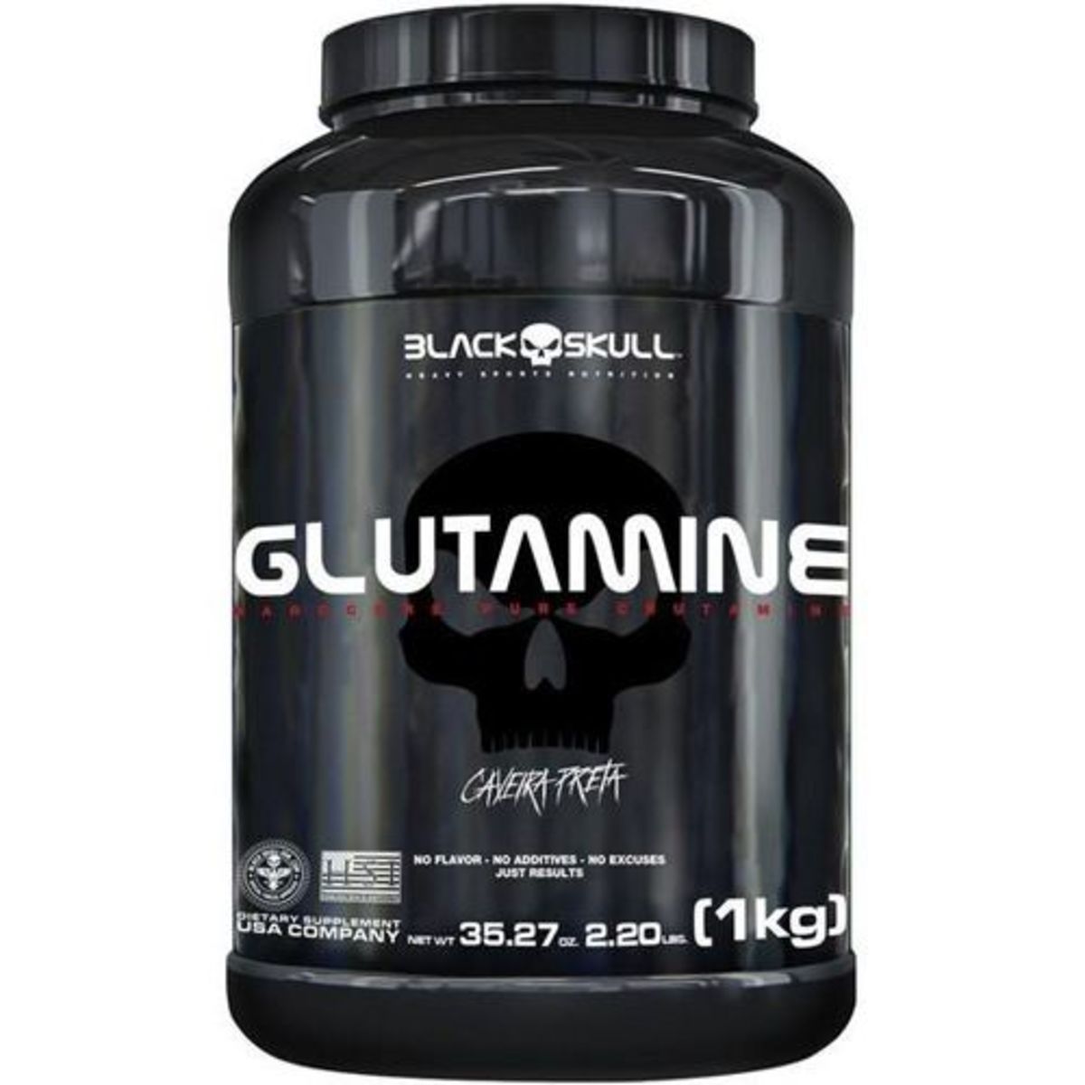 Glutamine - Sem Sabor 1000g - Black Skull*** Data Venc. 30/04/2023