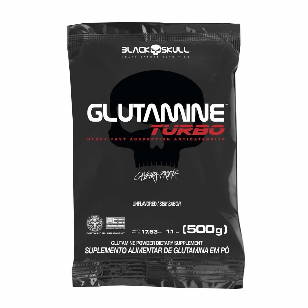 Glutamine Turbo - 500g Refil Sem Sabor - BlackSkull