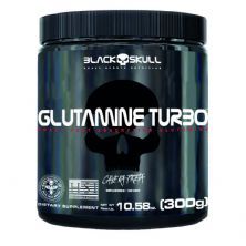 Glutamine Turbo Caveira Preta - 300g Sem Sabor - Black Skull