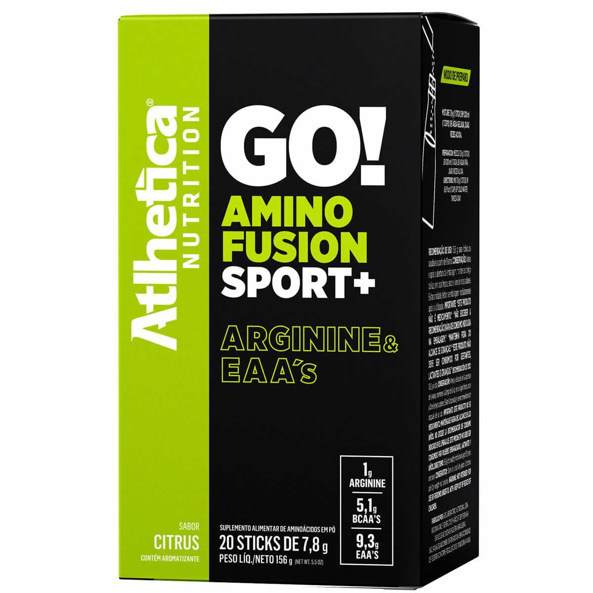 Go! Amino Fusion Sport+ - 20 Sach�s de 7,8g Citrus - Atlhetica Nutrition