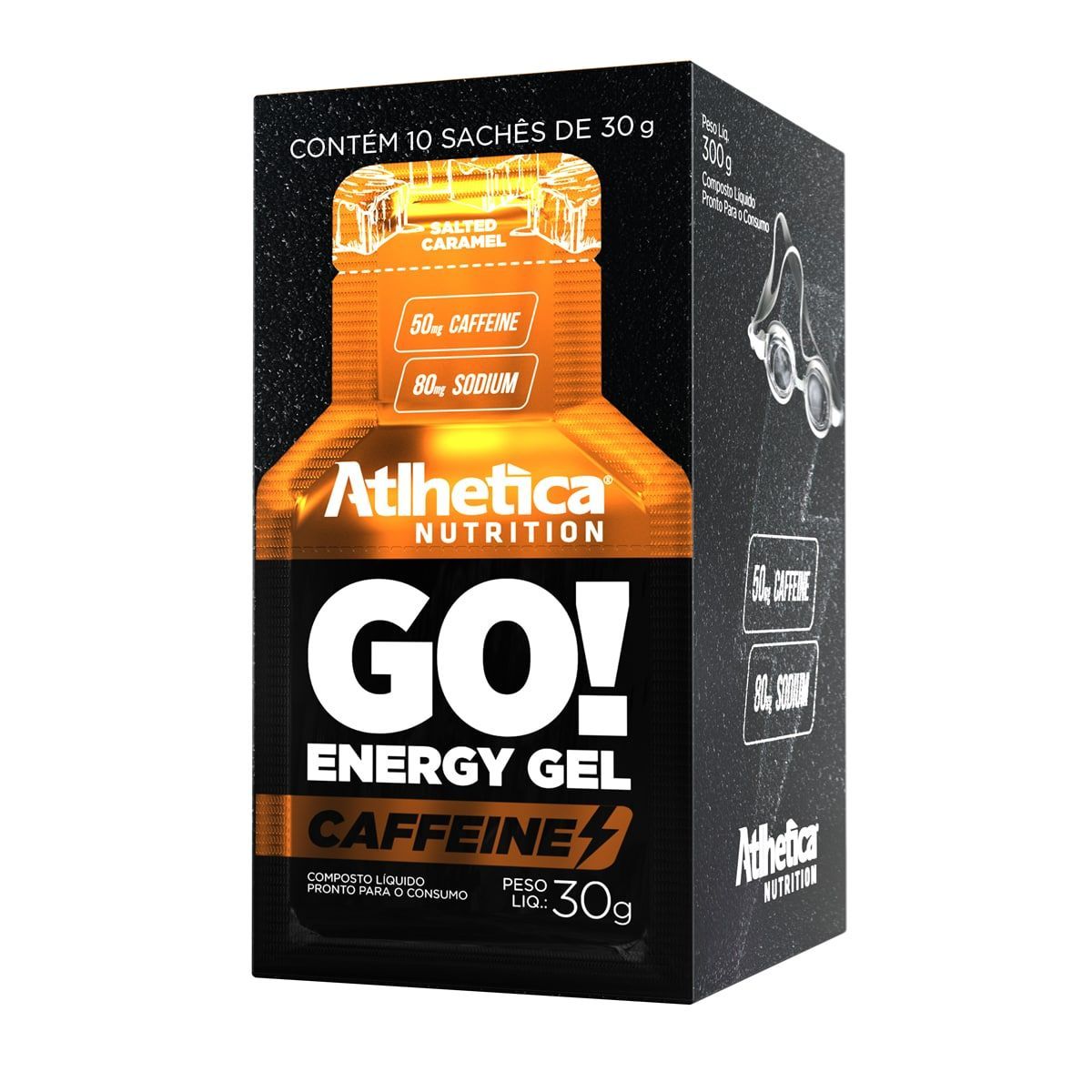 Go Energy Gel Caffeine - 10 Sach�s 30g Caramelo Salgado - Atlhetica Nutrition