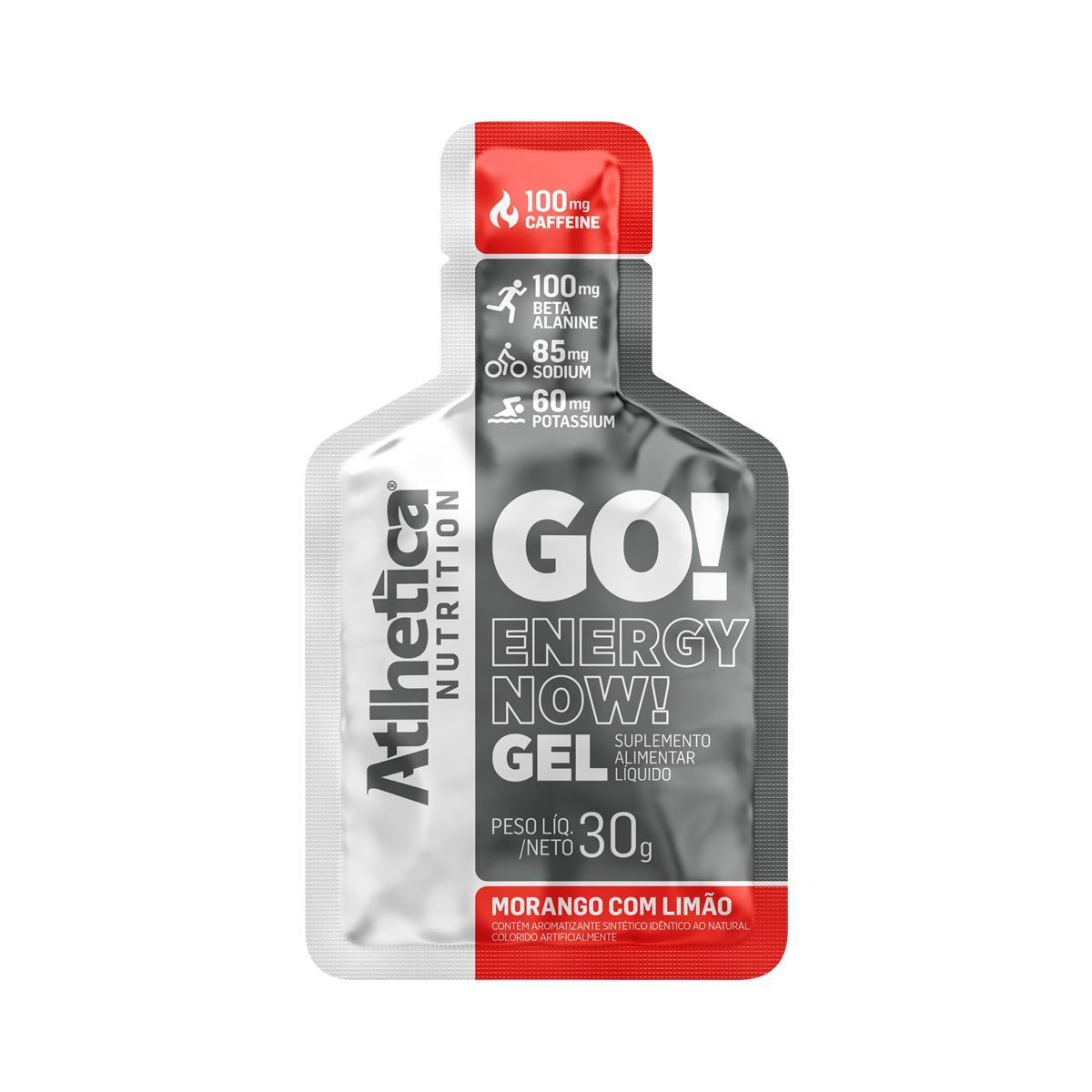 Go! Energy Now Gel - 1 Sach� de 30g Morango Com Lim�o - Atlhetica Nutrition