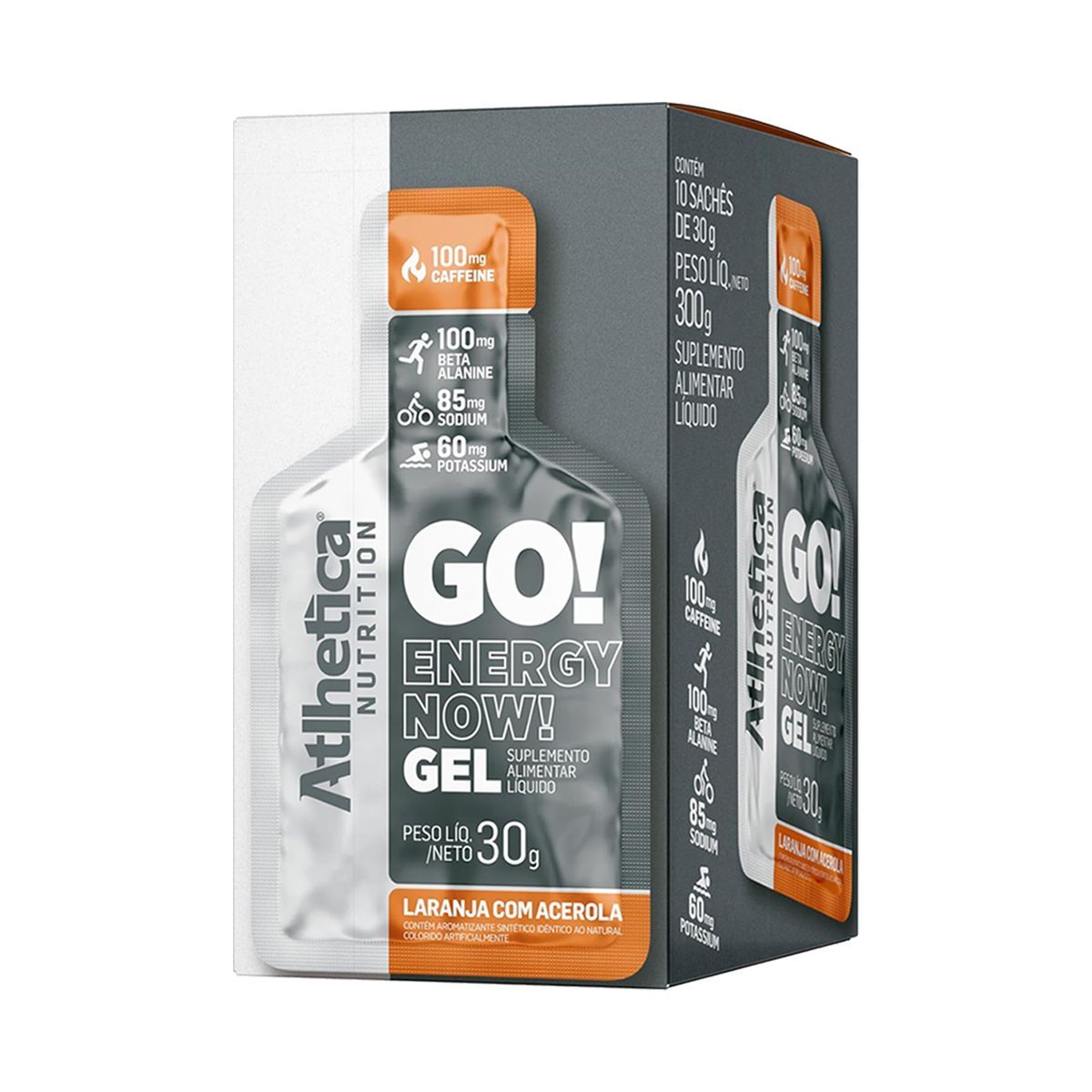 Go! Energy Now Gel - 10 Sach�s de 30g Laranja Com Acerola - Atlhetica Nutrition