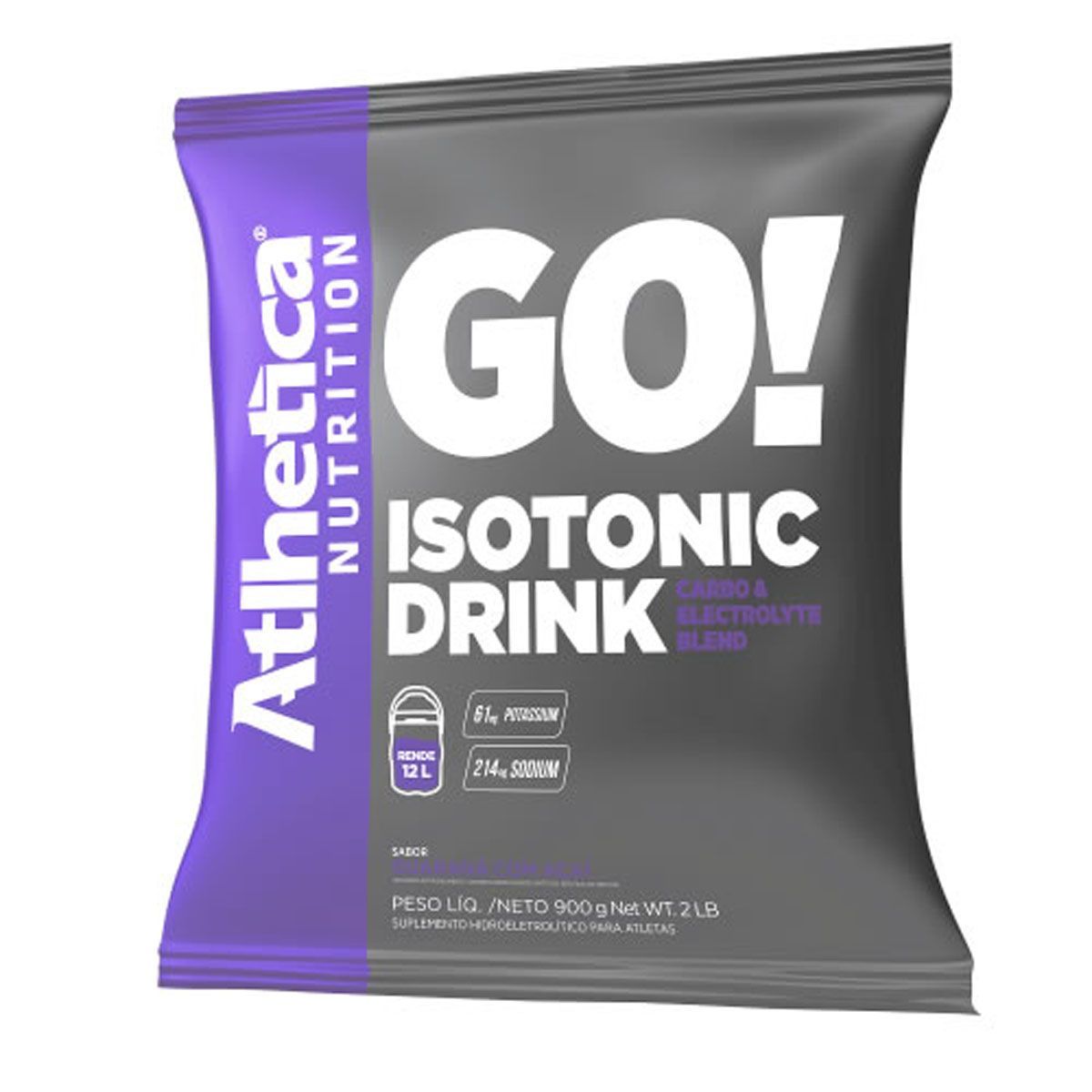 Go Isotonic Drink - 900g Refil Guaran� com A�a� - Atlhetica Nutrition*** AVARIA EMBALAGEM ***  Data Venc. 19/11/2022