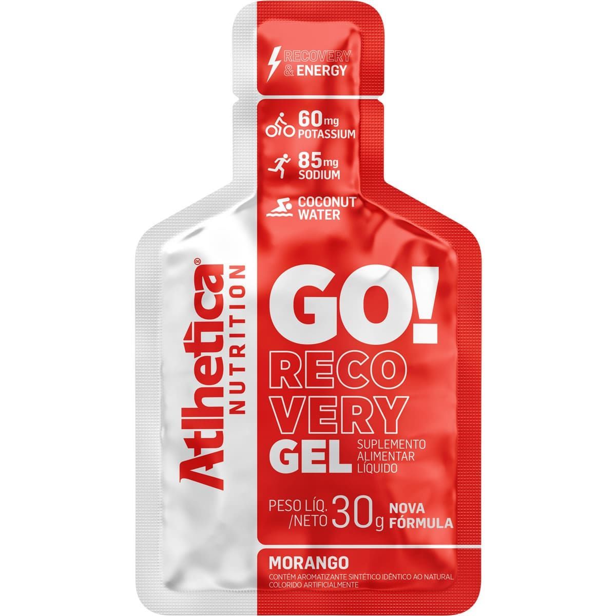 Go! Recovery Gel - 1 Sach� 30g Morango - Atlhetica Nutrition