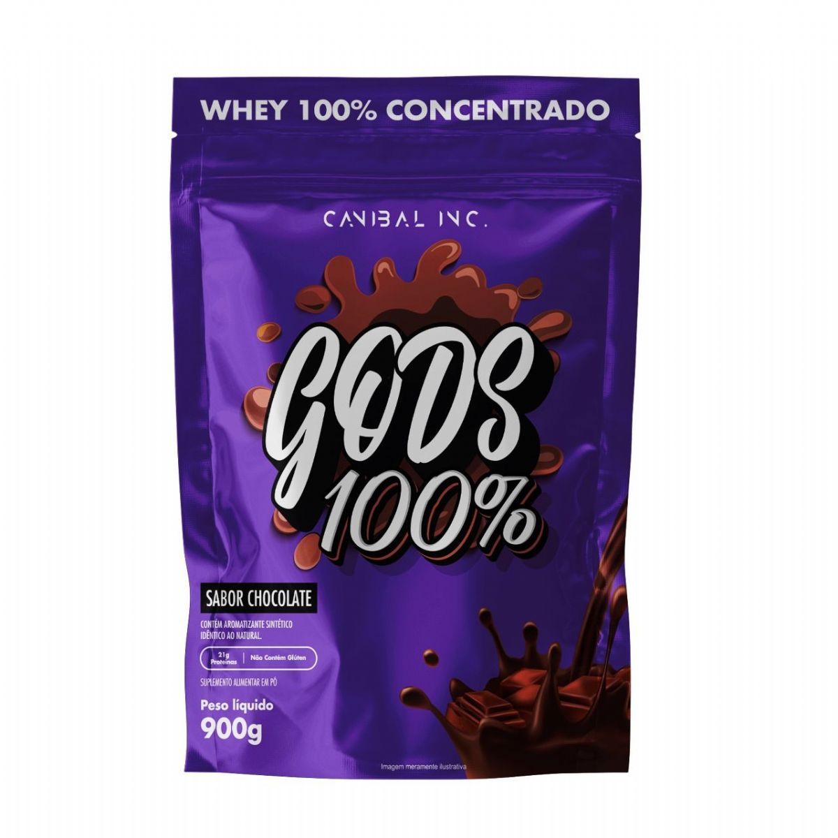 Gods Whey 100% - 900g Refil Chocolate - Canibal
