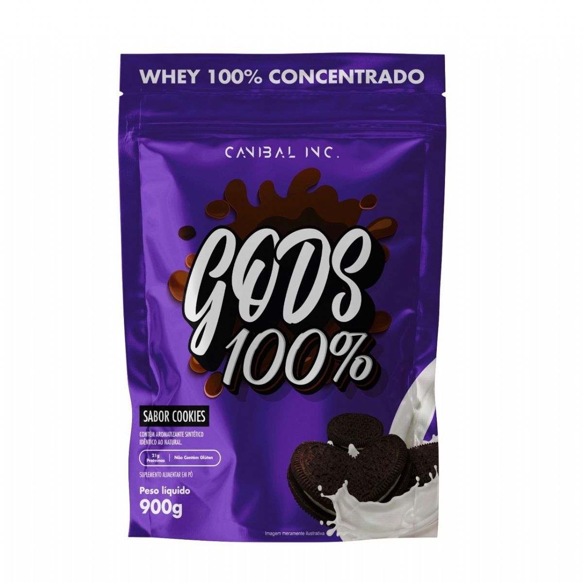 Gods Whey 100% - 900g Refil Cookies - Canibal